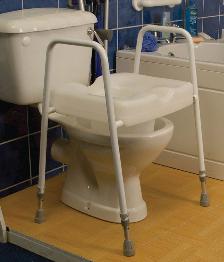Toilet Frame with Raised Toilet Seat - Freestanding